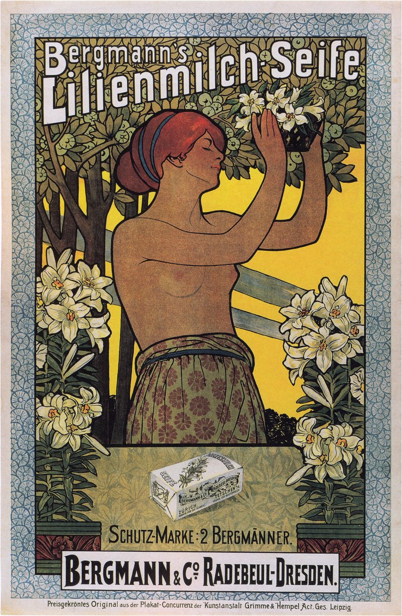 Bergmanns Lilienmilchseife, 1896 von Johannes Joseph Vincenz Cissarz