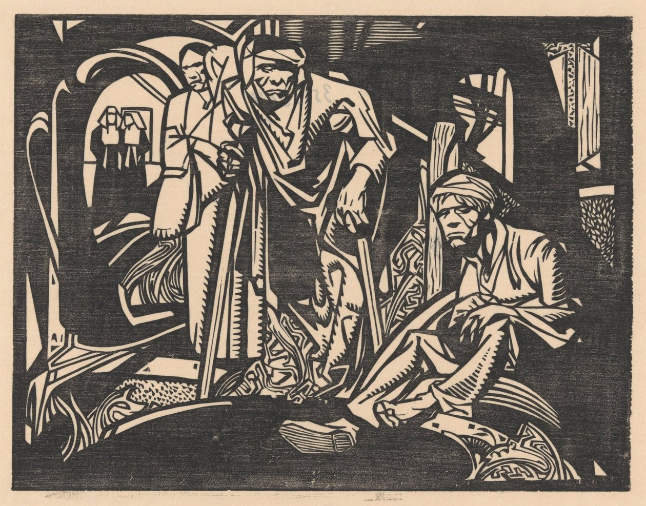 Verwundete in einer Kirche von Johannes Josephus Aarts