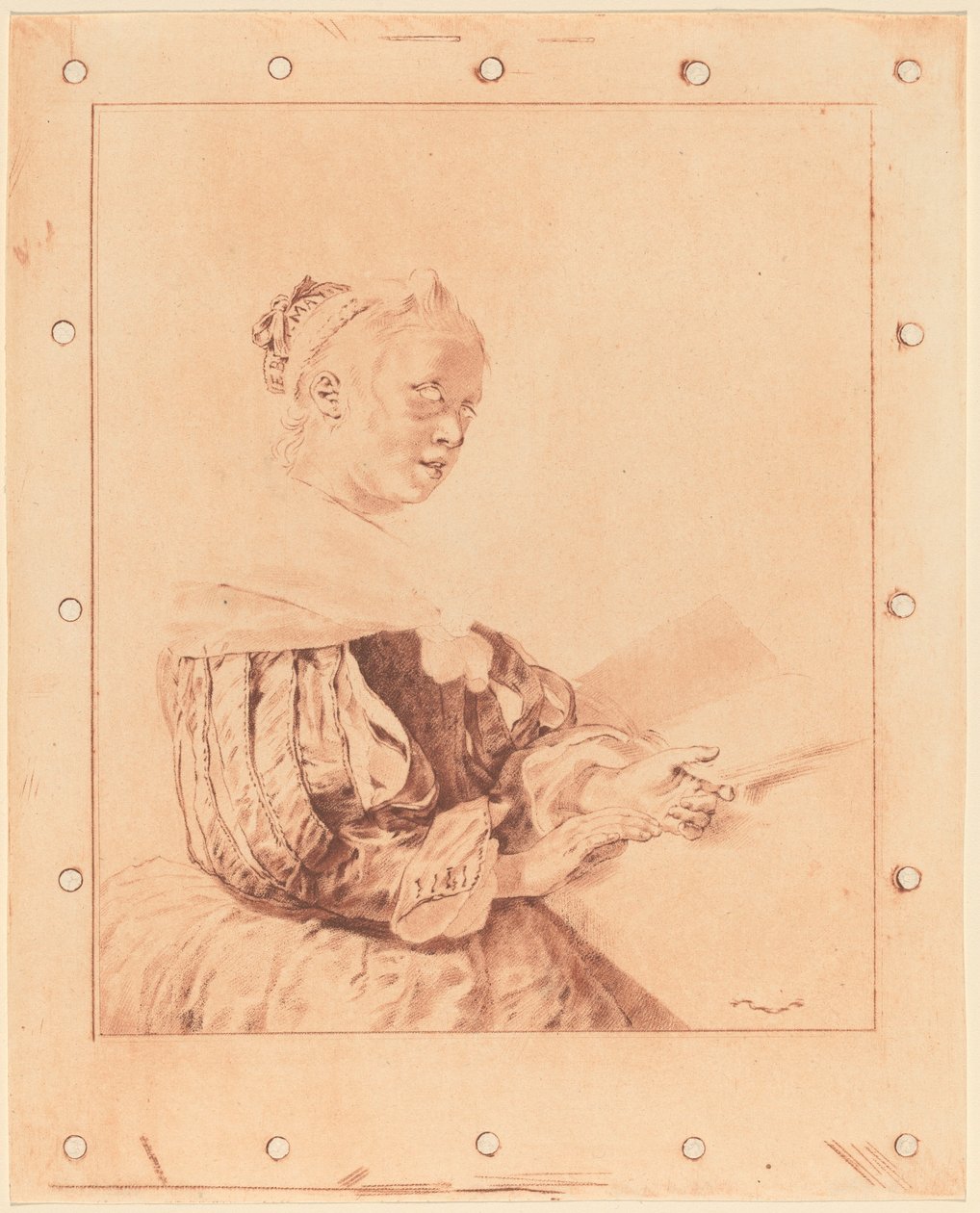 Junges Mädchen am Klavier, 1767 von Johannes Kornlein