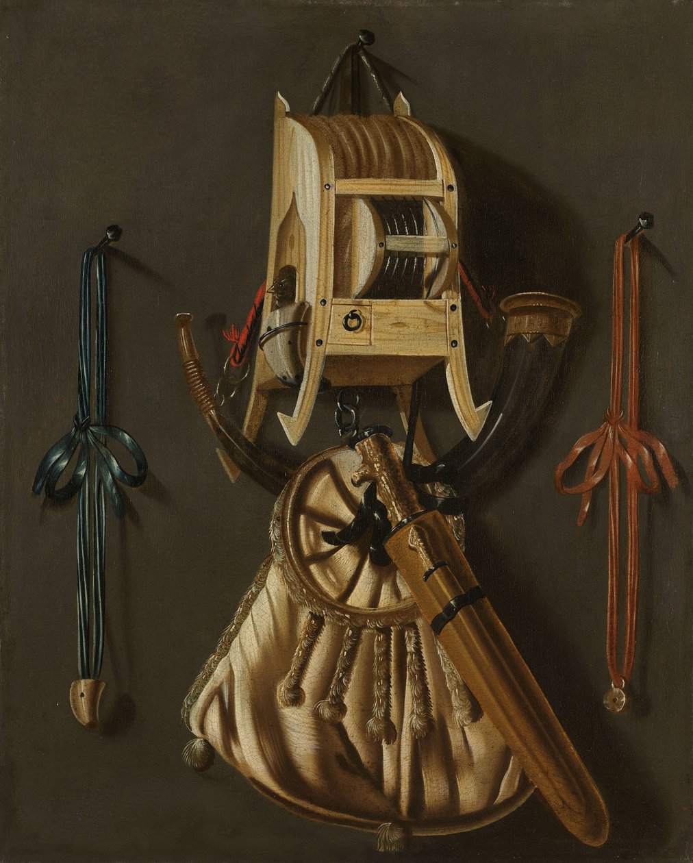 Stillleben mit Jagdutensilien von Johannes Leemans