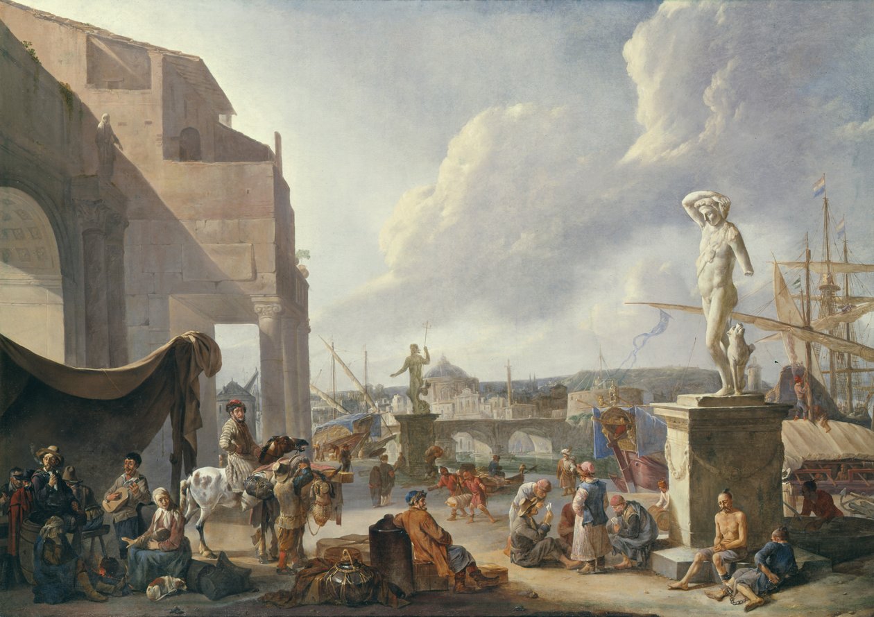 Italienischer Hafen von Johannes Lingelbach