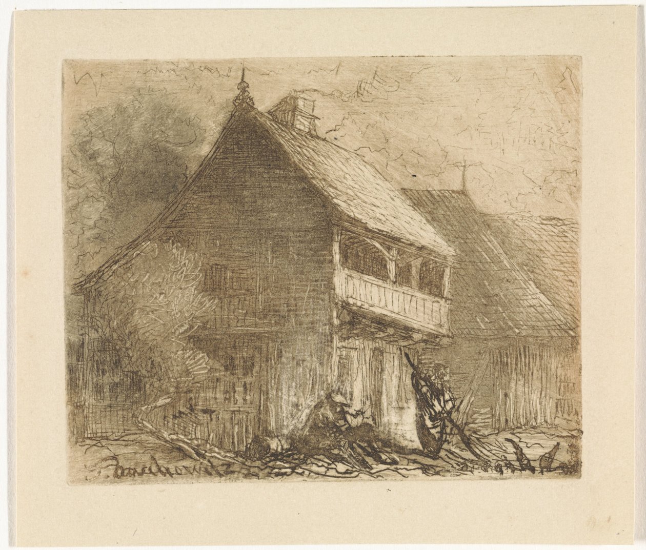 Häuschen in Auschowitz in Böhmen von Johannes Tavenraat