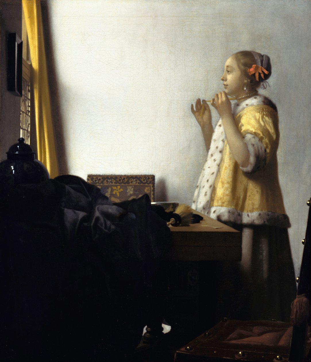 Junge Frau mit Perlenkette von Johannes Vermeer