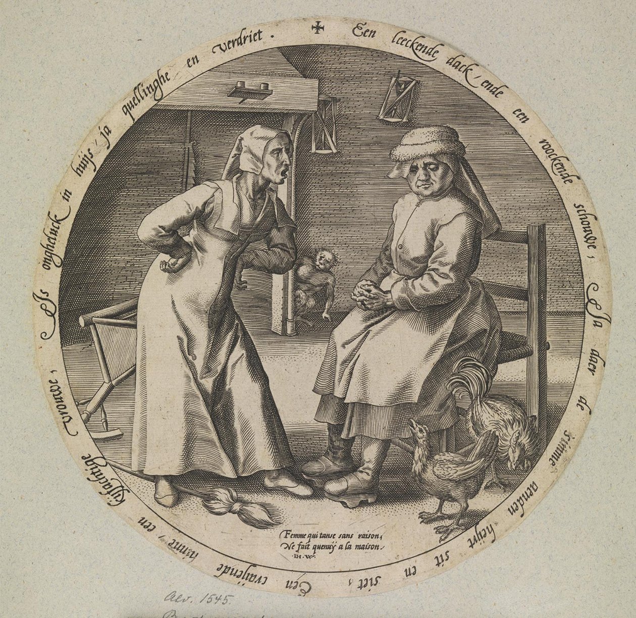 Die schimpfende Frau und die gackernde Henne von Johannes Wierix