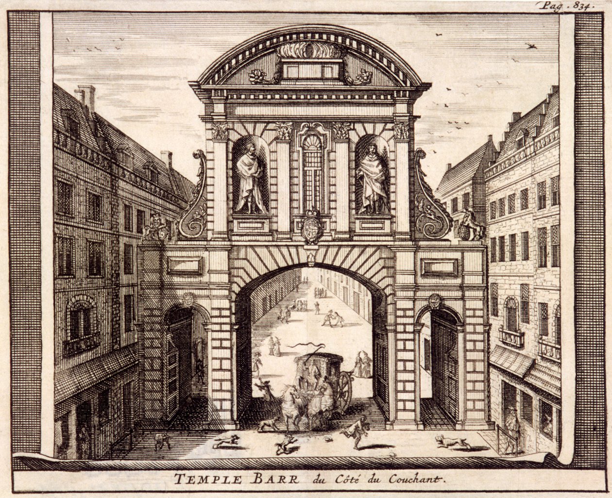 Temple Bar, London, um 1700 von Johannes de Ram
