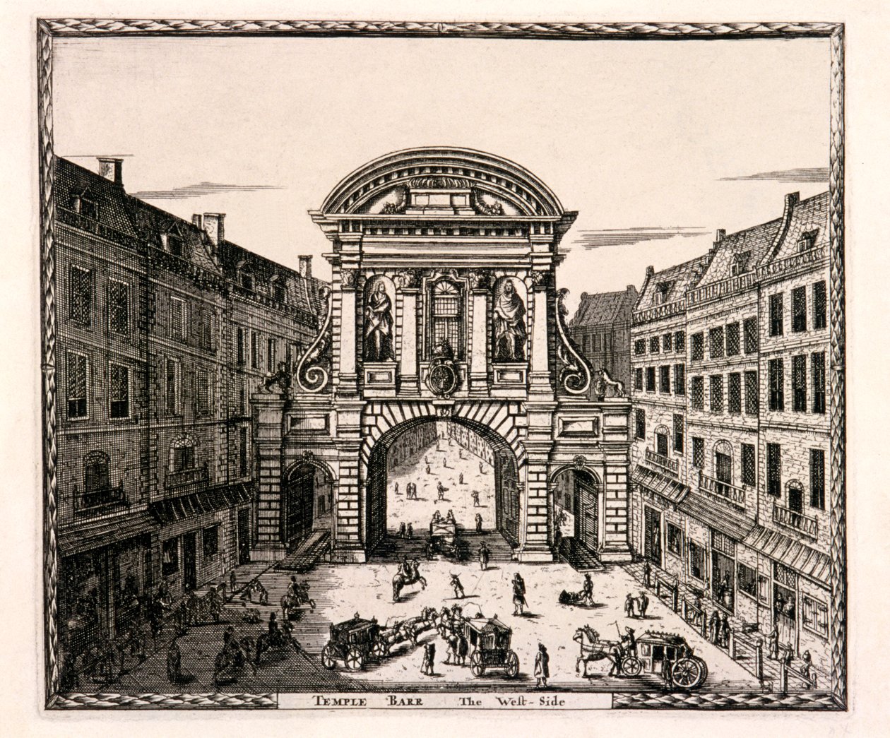 Temple Bar, London, ca. 1700 von Johannes de Ram