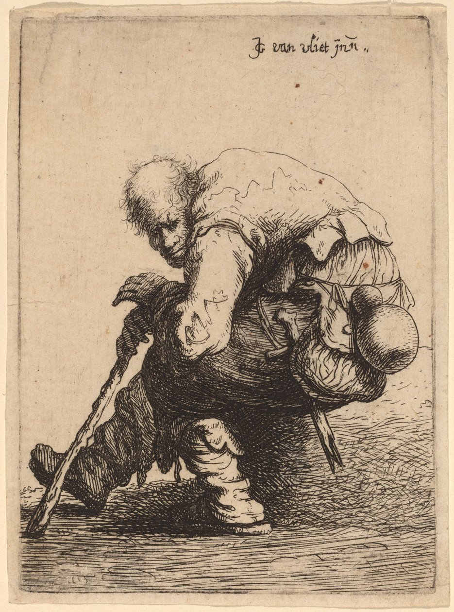 Sitzender Bettler von Johannes van Vliet