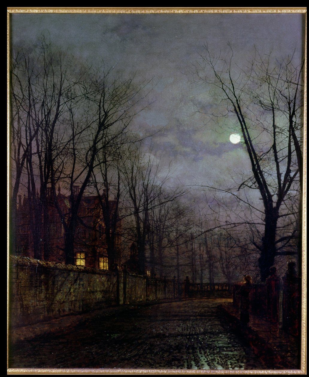 Mondbeschienene Straßenszene, 1882 von John Atkinson Grimshaw