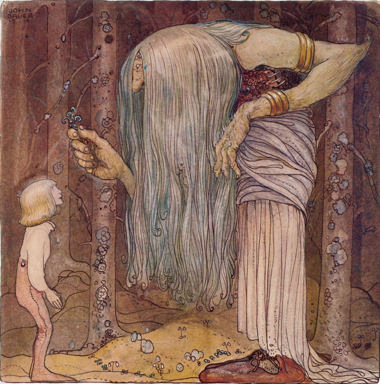 Hier ist ein Stück eines Trollkrauts, das niemand außer mir finden kann von John Bauer