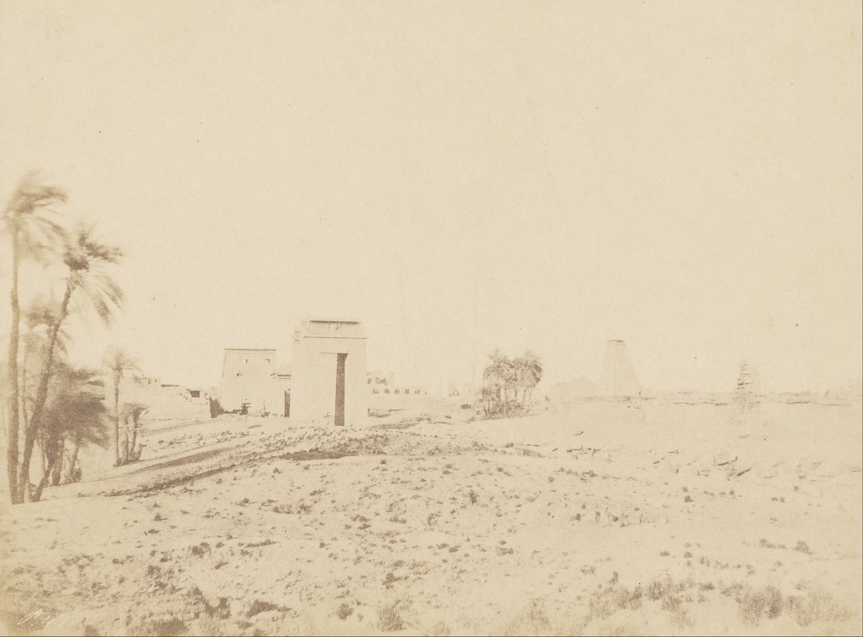 Tempel und Palmen, Ansicht der Ruinen von Karnak von John Beasly Greene