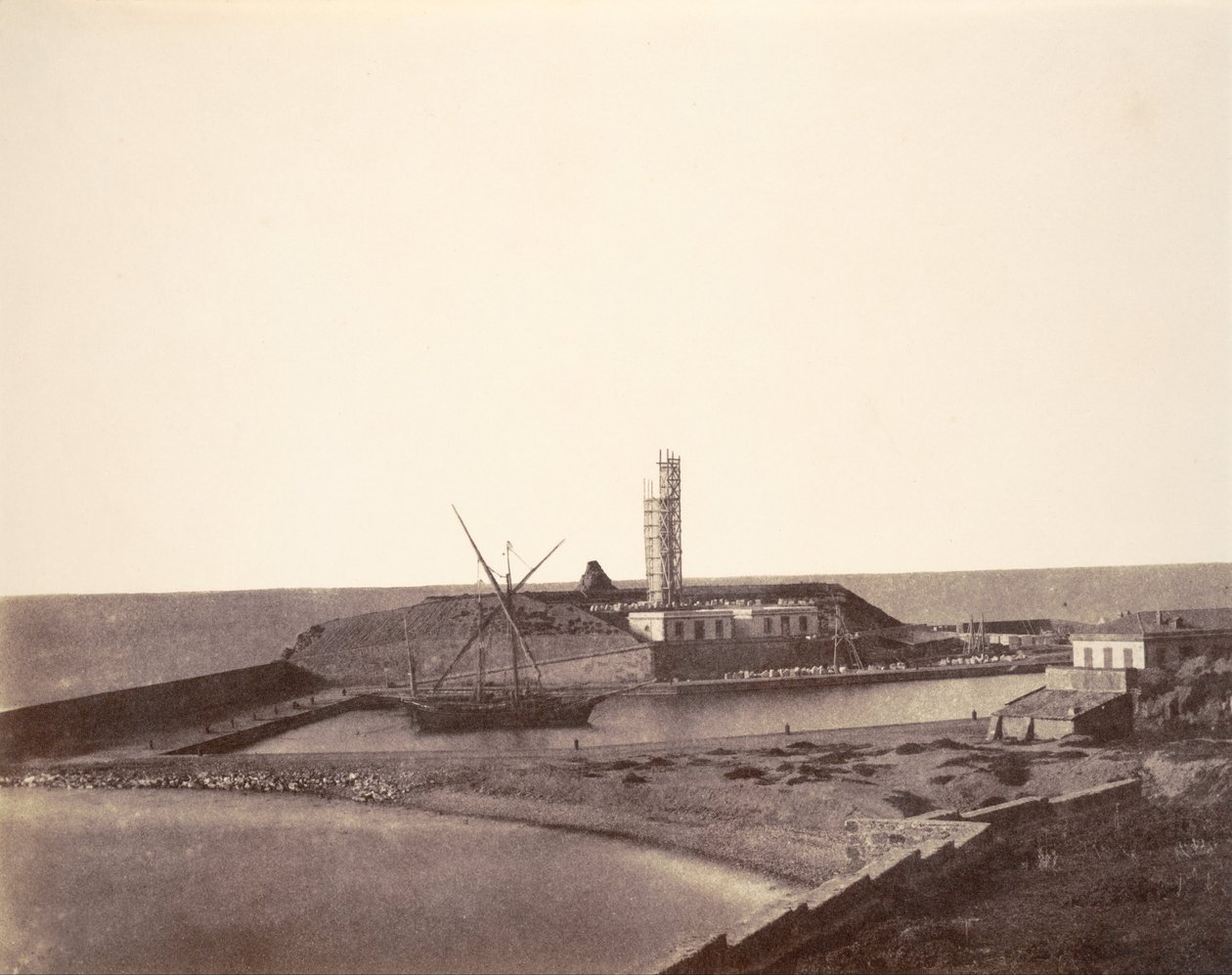 Leuchtturm im Bau im Hafen von Algerien von John Beasly Greene