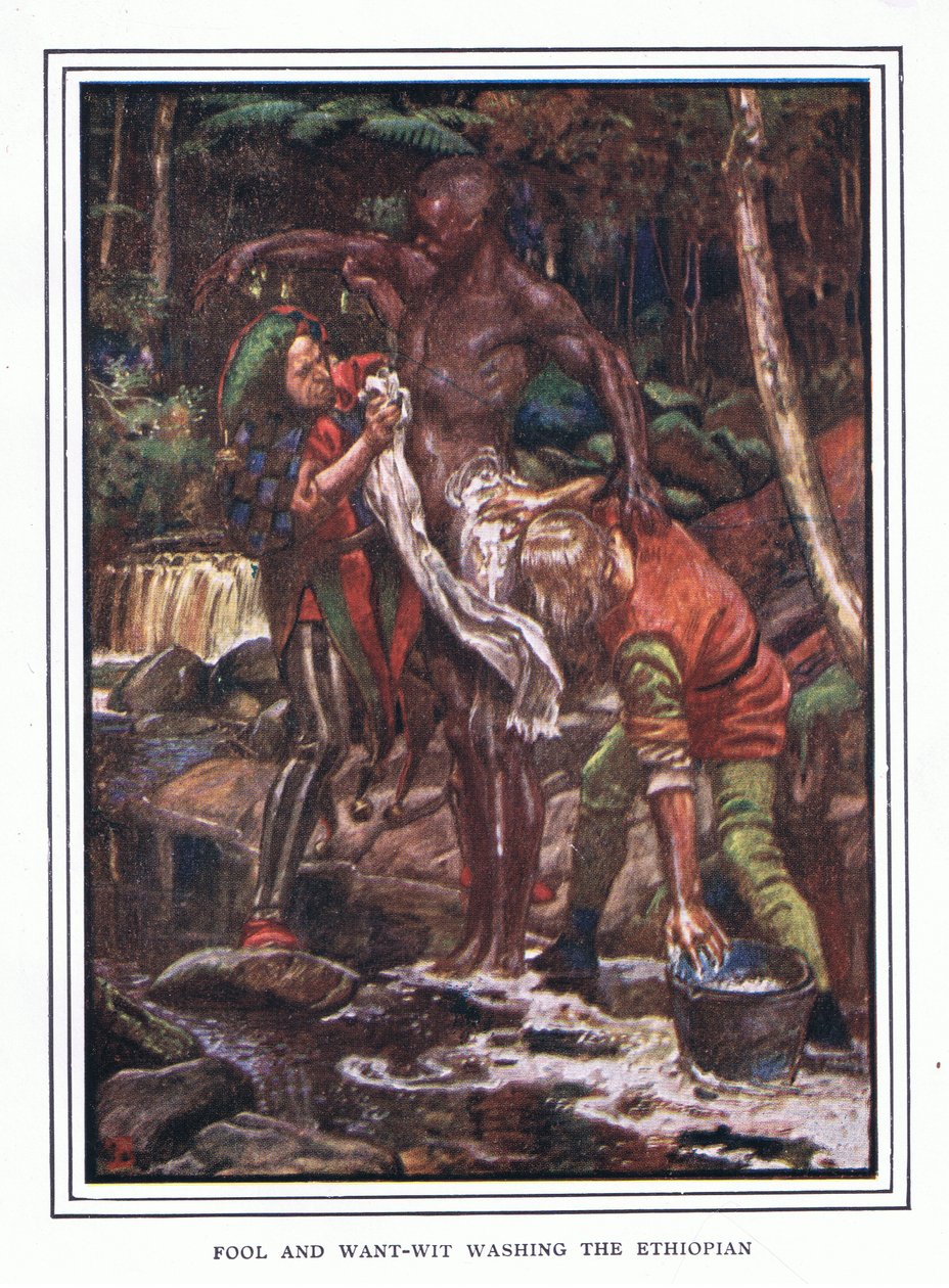 Narr und Dummkopf waschen den Äthiopier von John Byam Liston Shaw