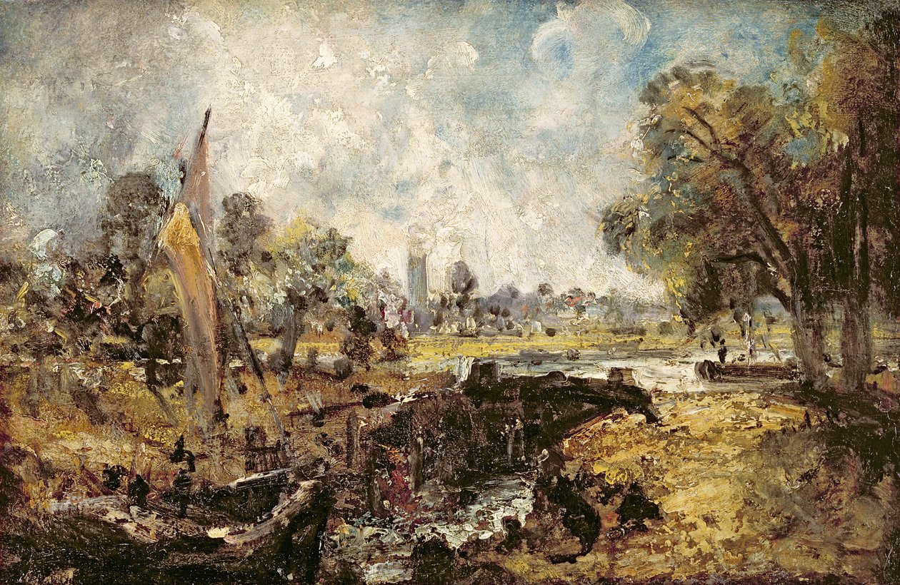 Dedham Lock, ca. 1820 von John Constable