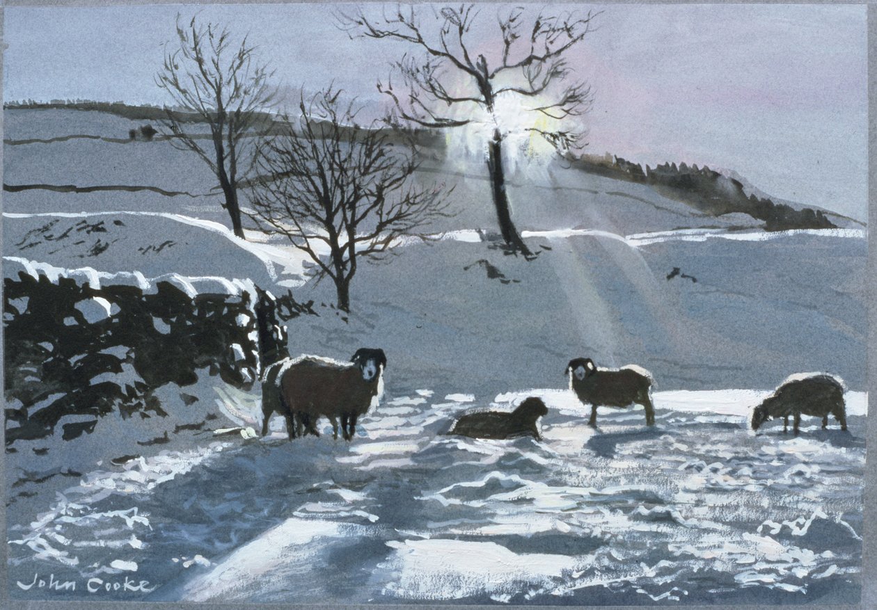 Winterlicher Nachmittag in Dentdale, 1991 von John Cooke