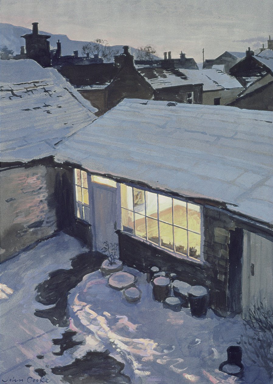 Winterabend - Mein Atelier von John Cooke