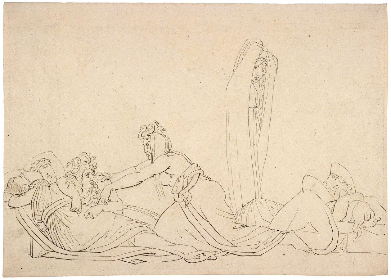 Erwache, erhebe dich, wecke sie, wie ich dich weckte. Die Furien von John Flaxman von John Flaxman