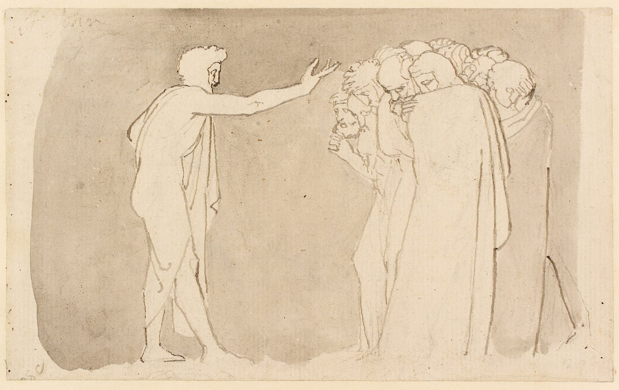 Johannes der Täufer predigt von John Flaxman