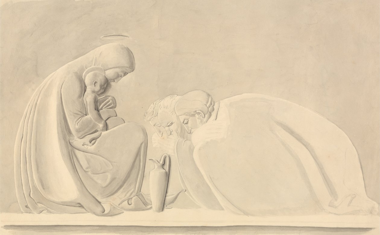Die Anbetung der Könige, ein Entwurf für ein Basrelief von John Flaxman