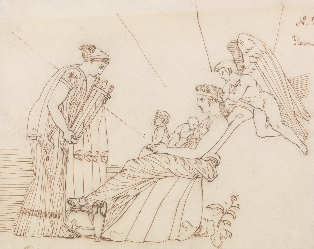 An Phoebus bei seiner Geburt, aus Aischylos, Furien von John Flaxman