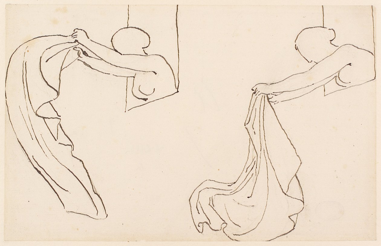 Zwei Studien eines Mädchens von John Flaxman