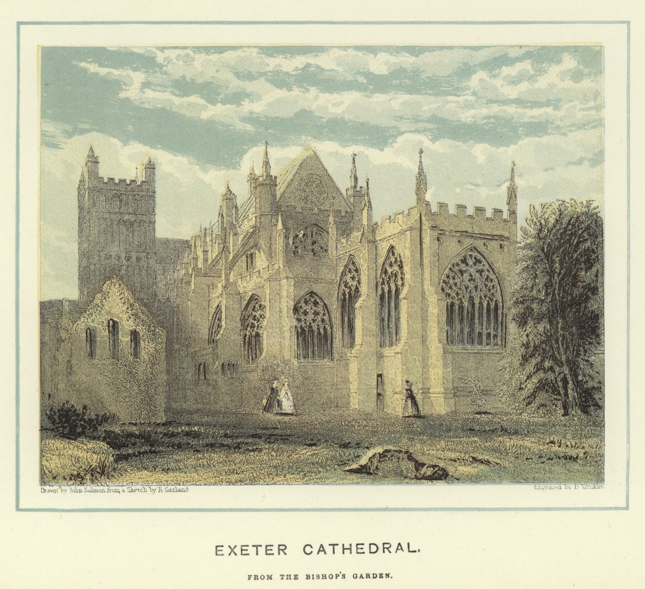 Exeter Kathedrale, vom Garten des Bischofs von John Francis Salmon