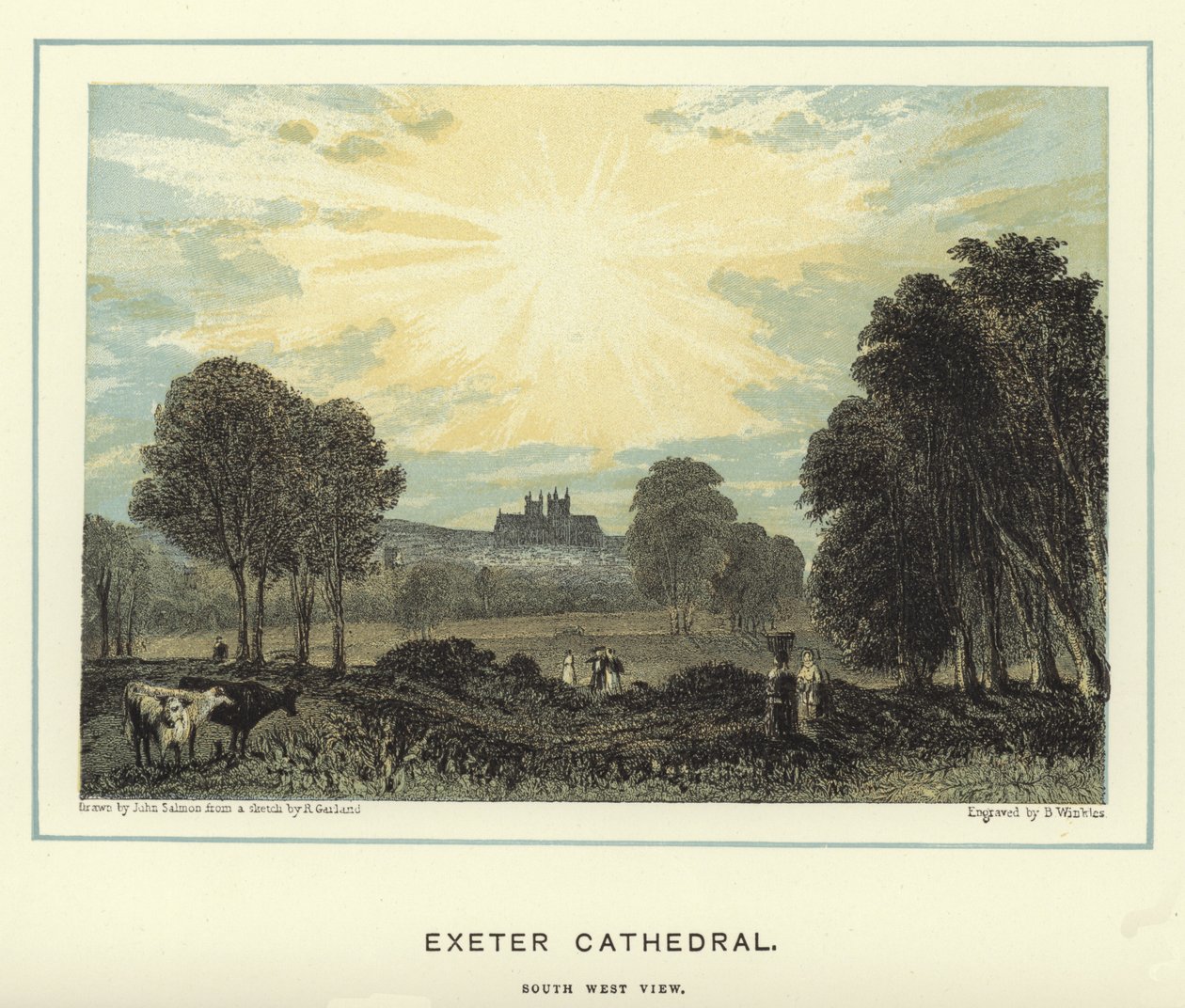 Exeter Kathedrale, Südwestansicht von John Francis Salmon