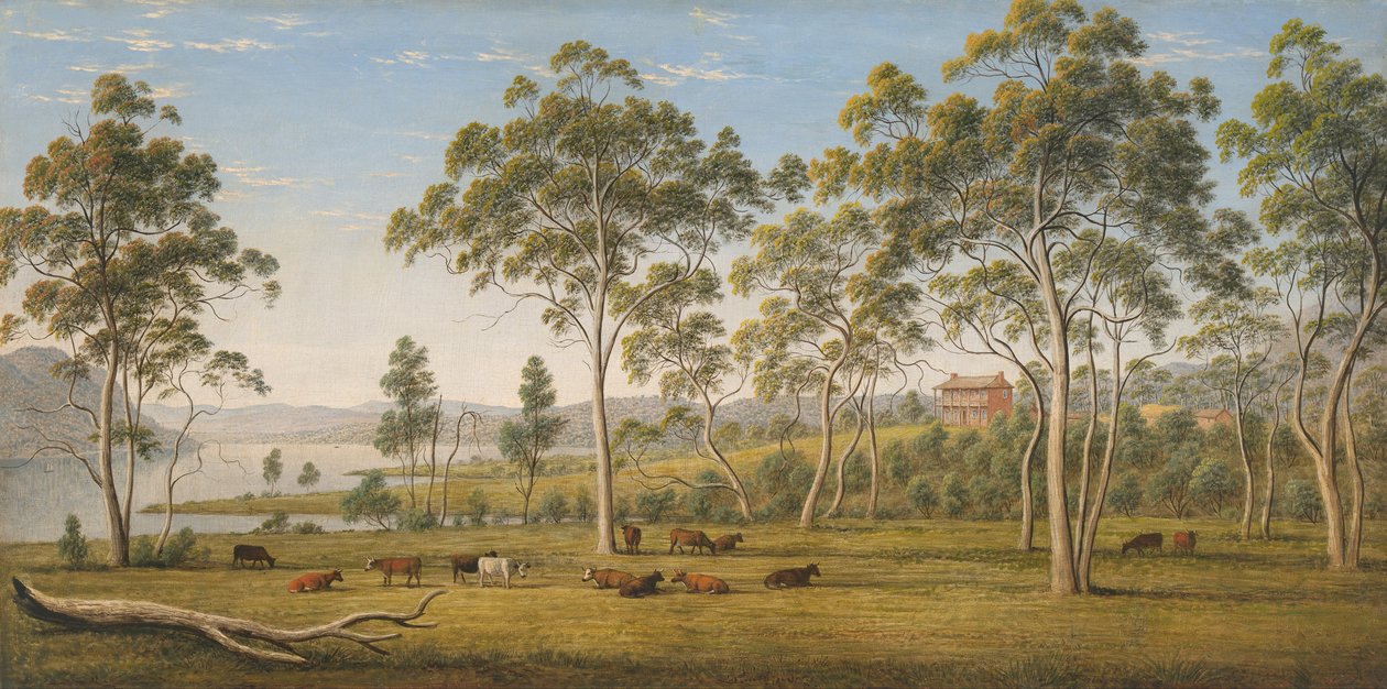 Mr. Robinsons Haus am Derwent, Van Diemens Land von John Glover