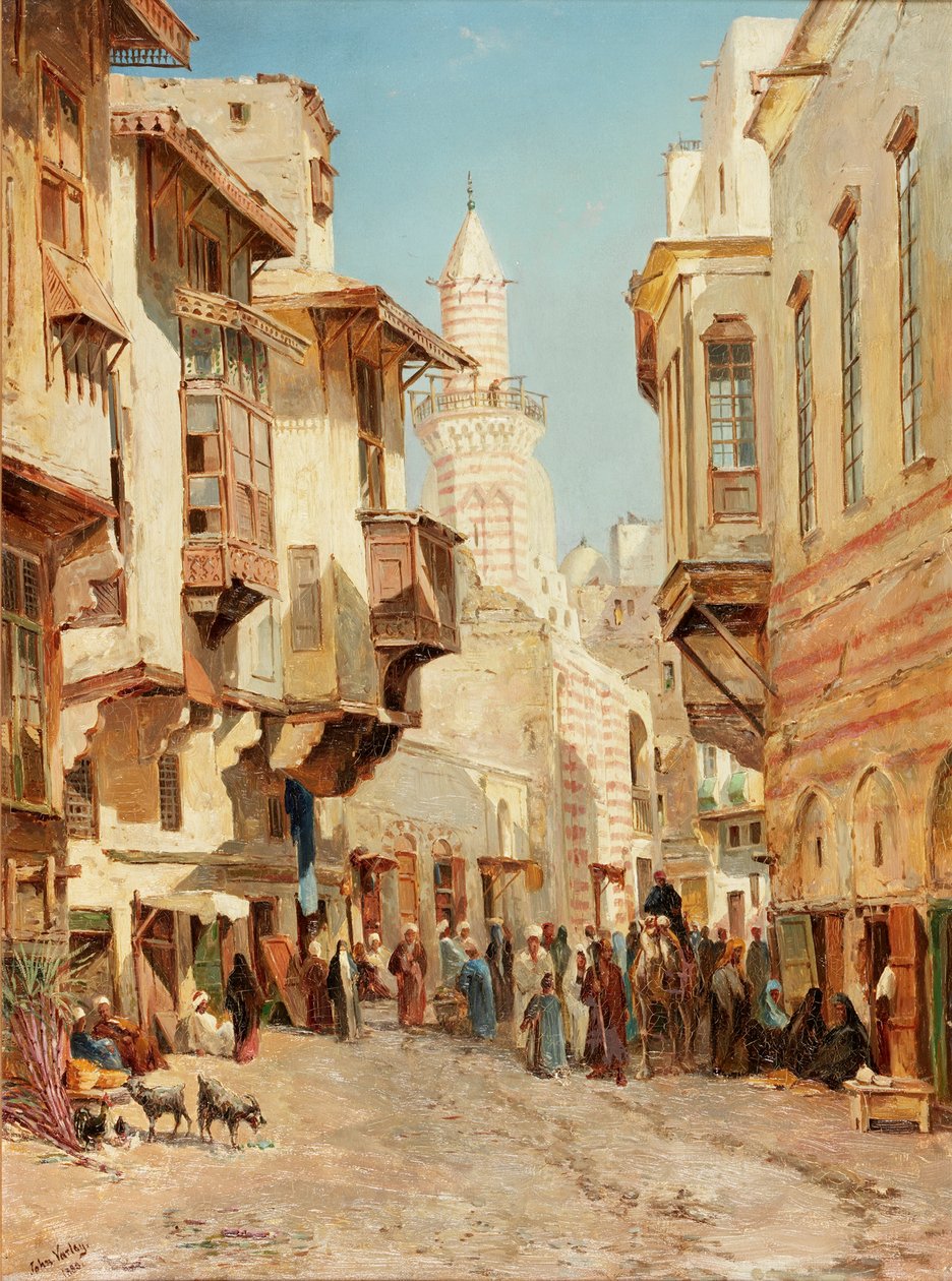 Die Moschee von Emir Mindar, Kairo, 1880 von John Jnr. Varley