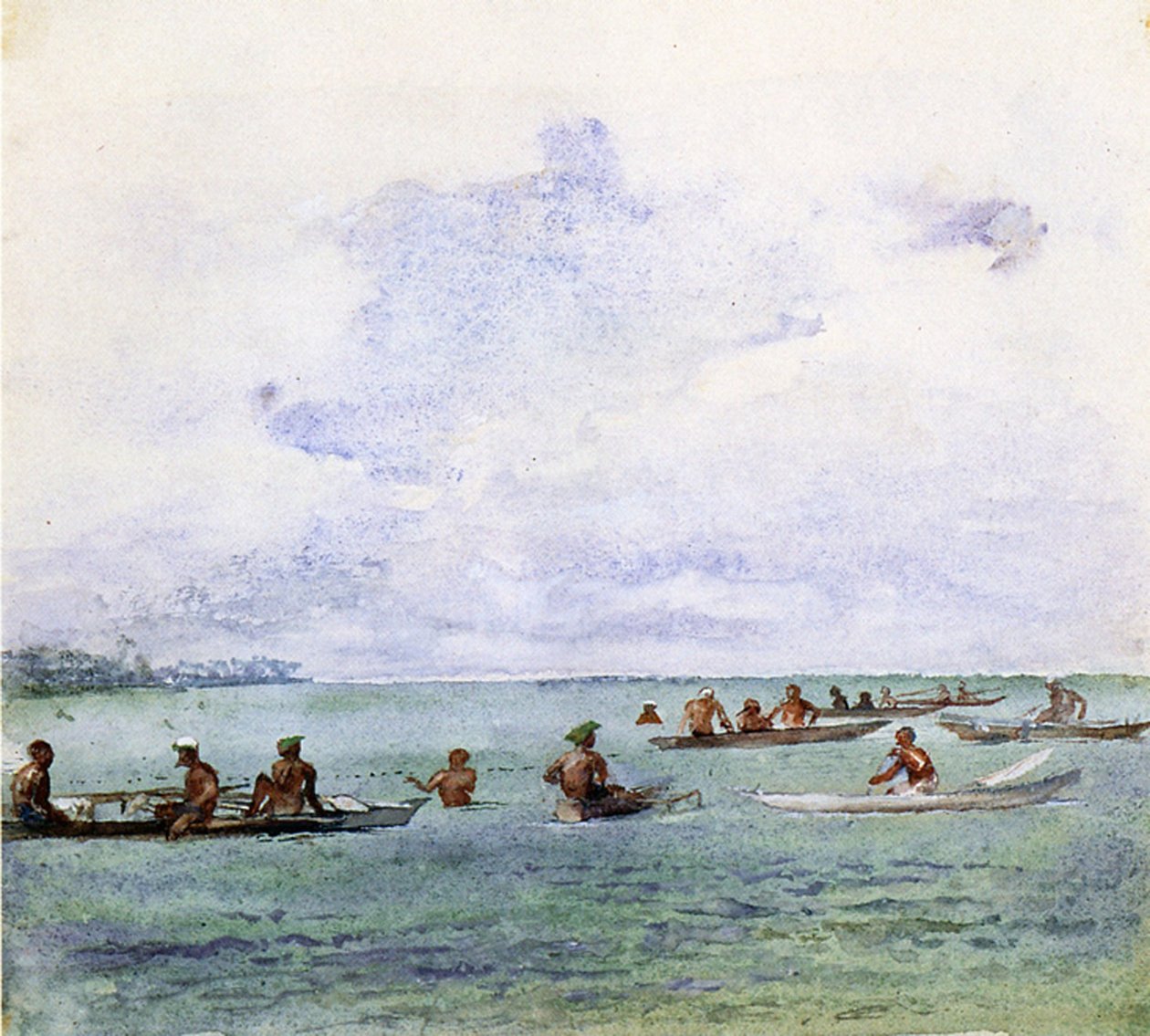 Eine Angelpartie, Samoa, 1890 von John La Farge or Lafarge