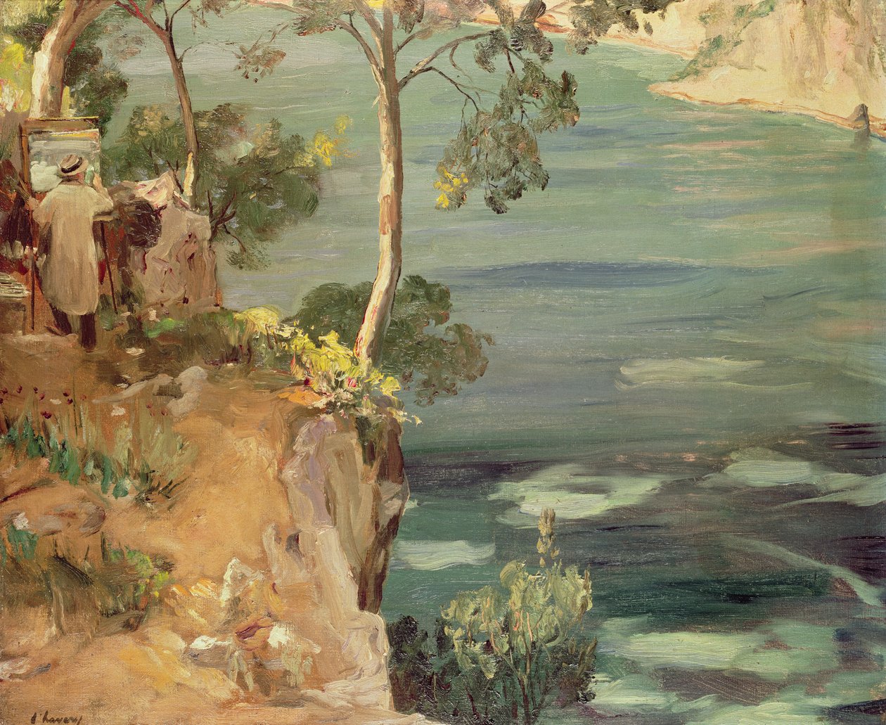 Die Blaue Bucht: Herr Churchill an der Riviera von John Lavery