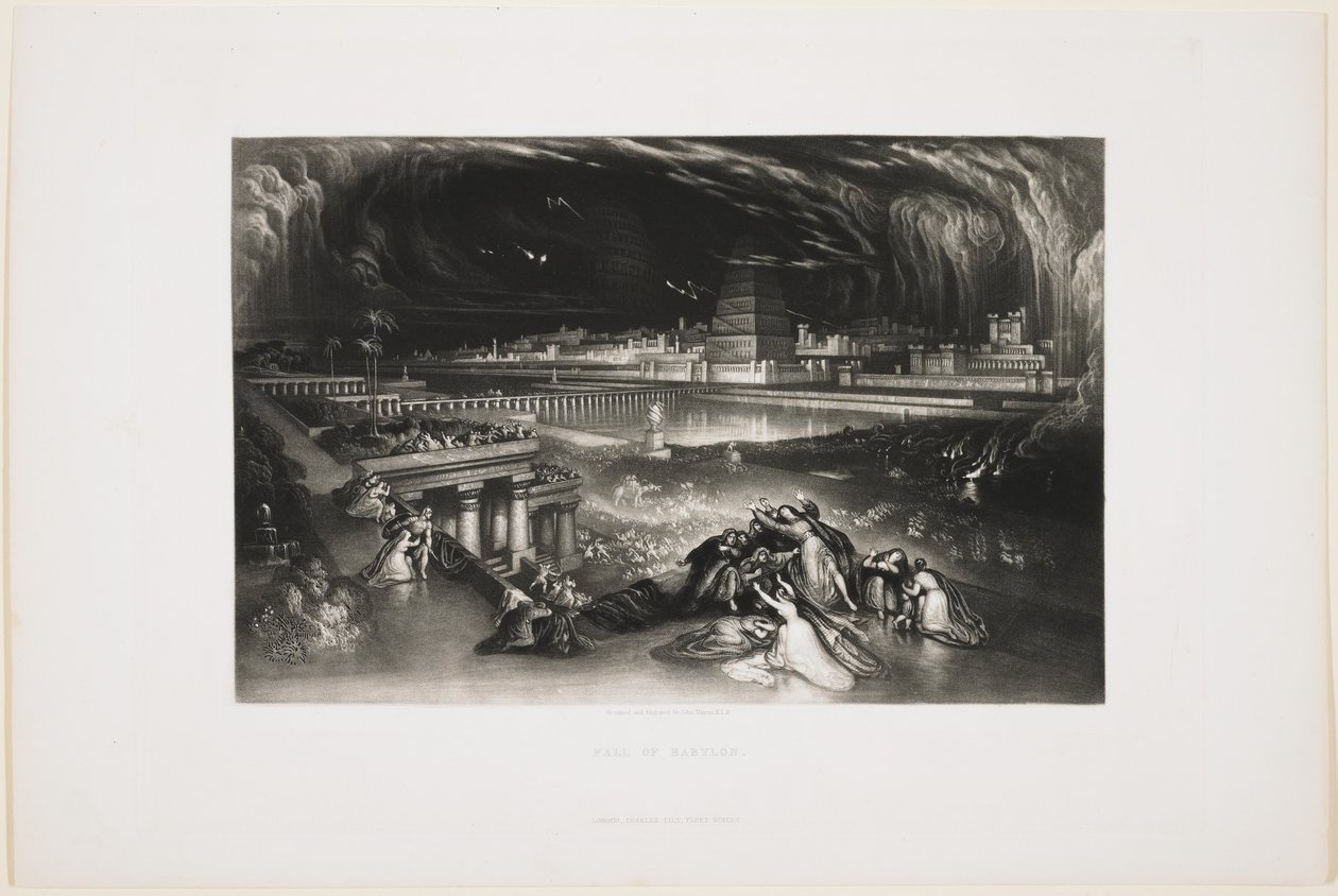 Der Fall von Babylon, 1826 von John Martin