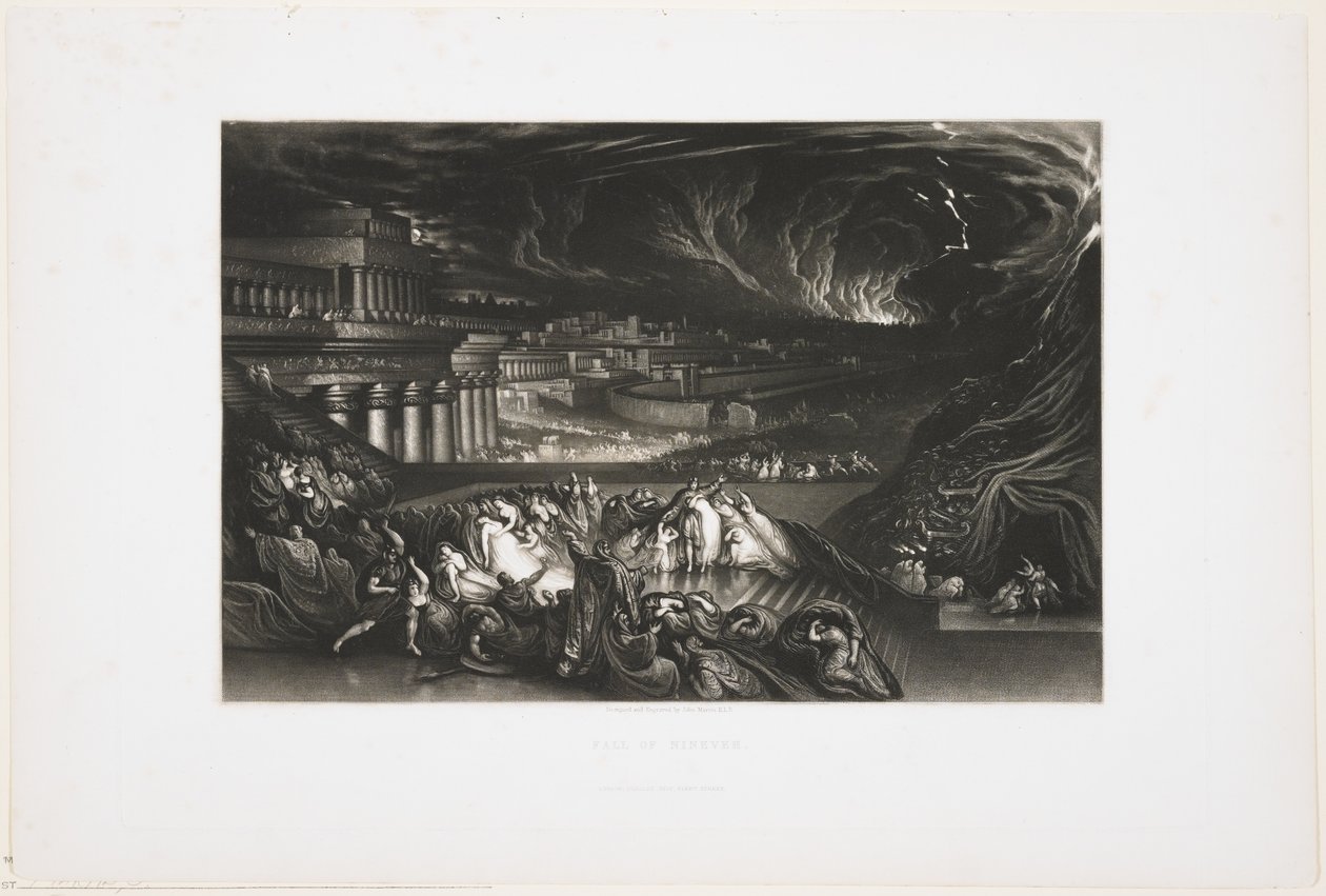 Der Fall von Ninive, 1826 von John Martin