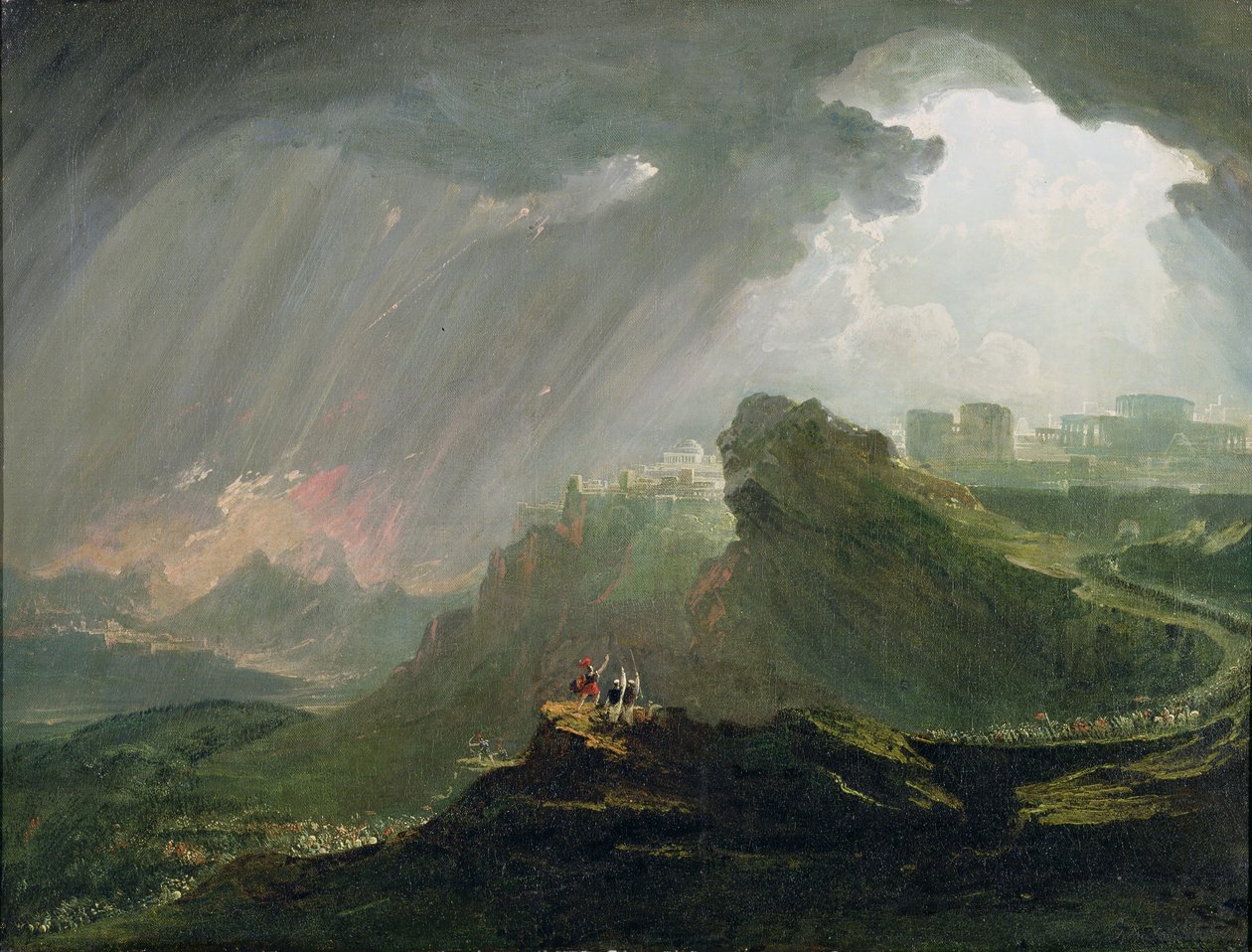 Josua befiehlt der Sonne, über Gibeon stillzustehen, ca. 1840 von John Martin