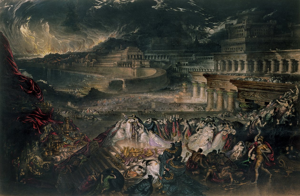 Der Fall von Ninive (Druck) von John Martin