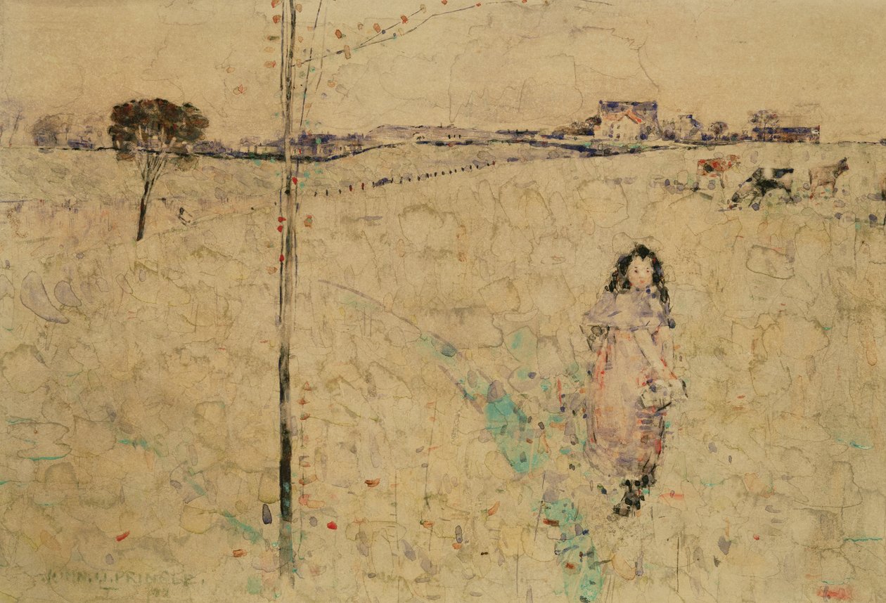 Mädchen auf einer Wiese, 1892 von John Quinton Pringle