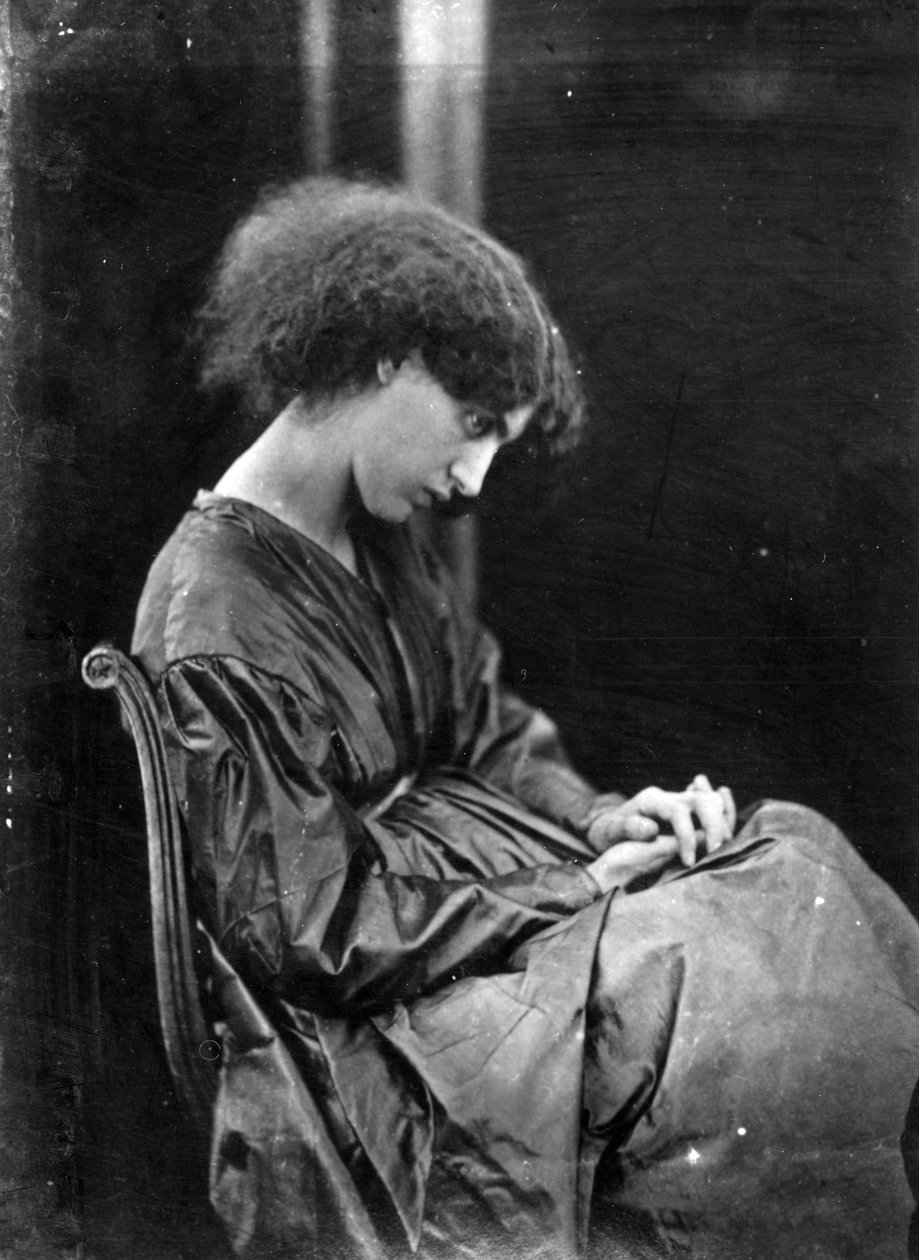 Jane Morris, posiert von Dante Gabriel Rossetti, 1865 (Albumindruck) von John R. Parsons