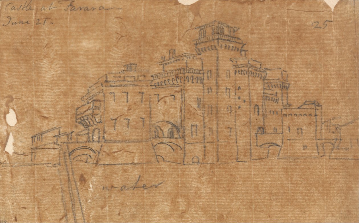 Burg in Ferrara, 21. Juni von John Robert Cozens