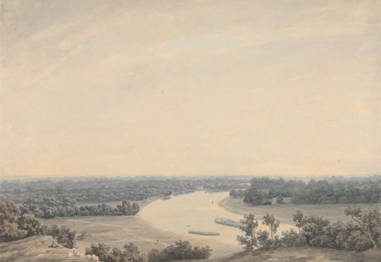 Die Themse von Richmond Hill nach Südwesten blickend von John Robert Cozens