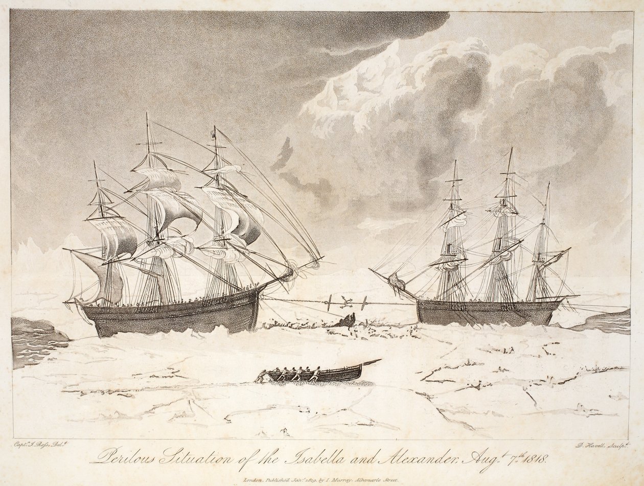 Gefährliche Situation der Isabella und Alexander, 7. August 1818, Illustration aus 