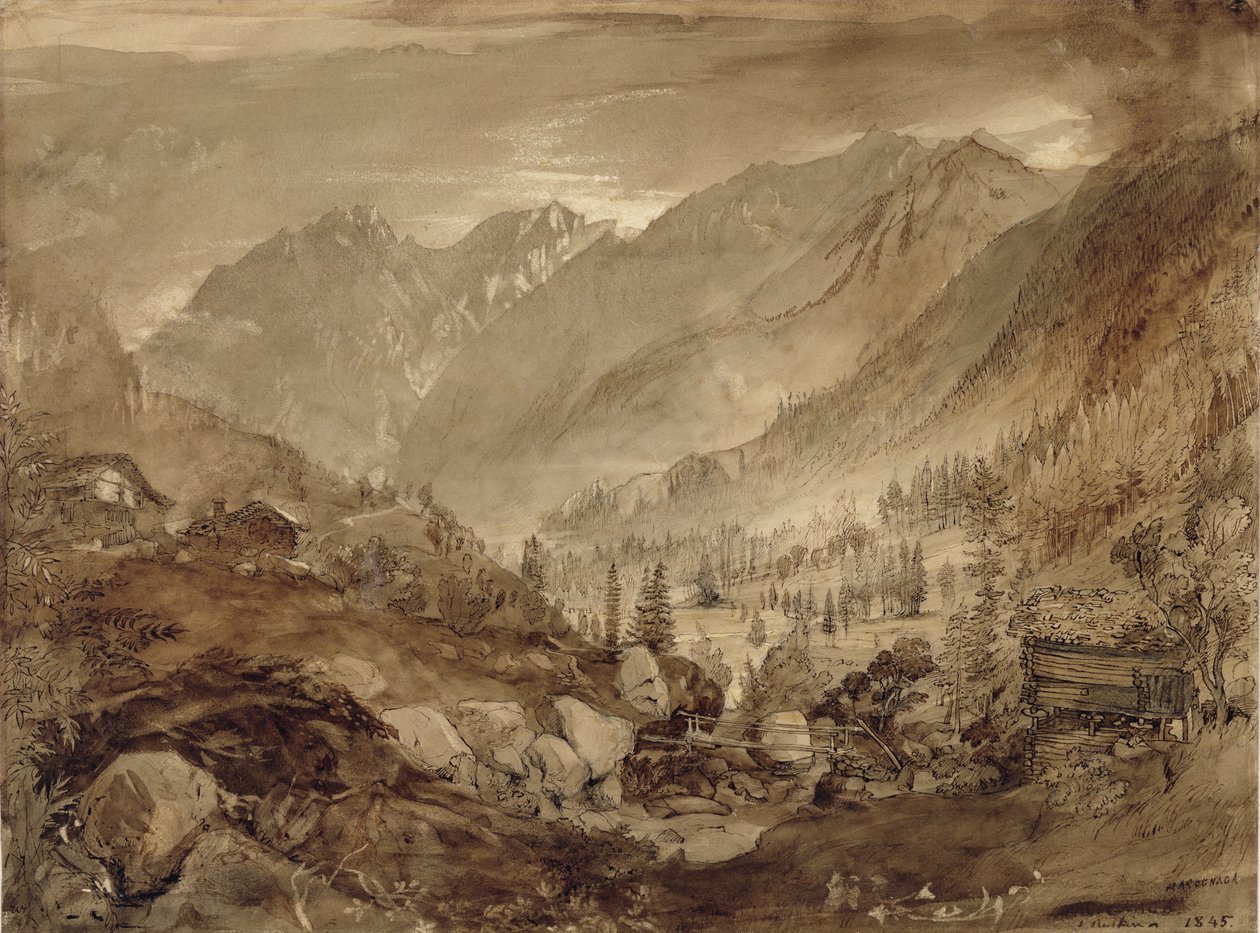 Berglandschaft, Macugnaga, 1845 von John Ruskin