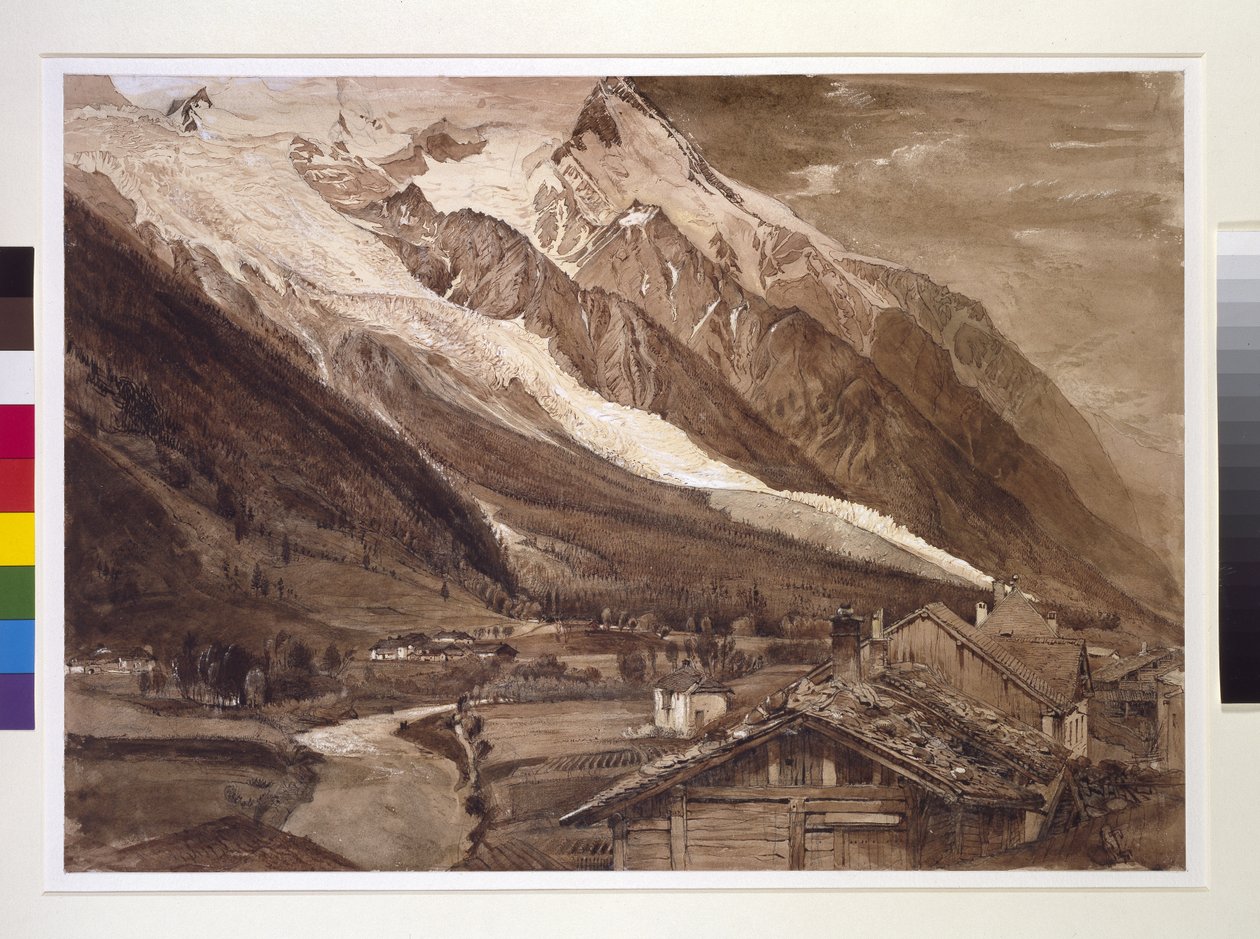 Recto: Der Gletscher des Bossons, Chamonix, Juni 1849 von John Ruskin