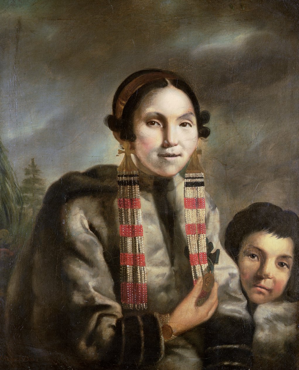 Porträt von Micoc und ihrem Sohn Tootac, ca. 1769 von John Russell