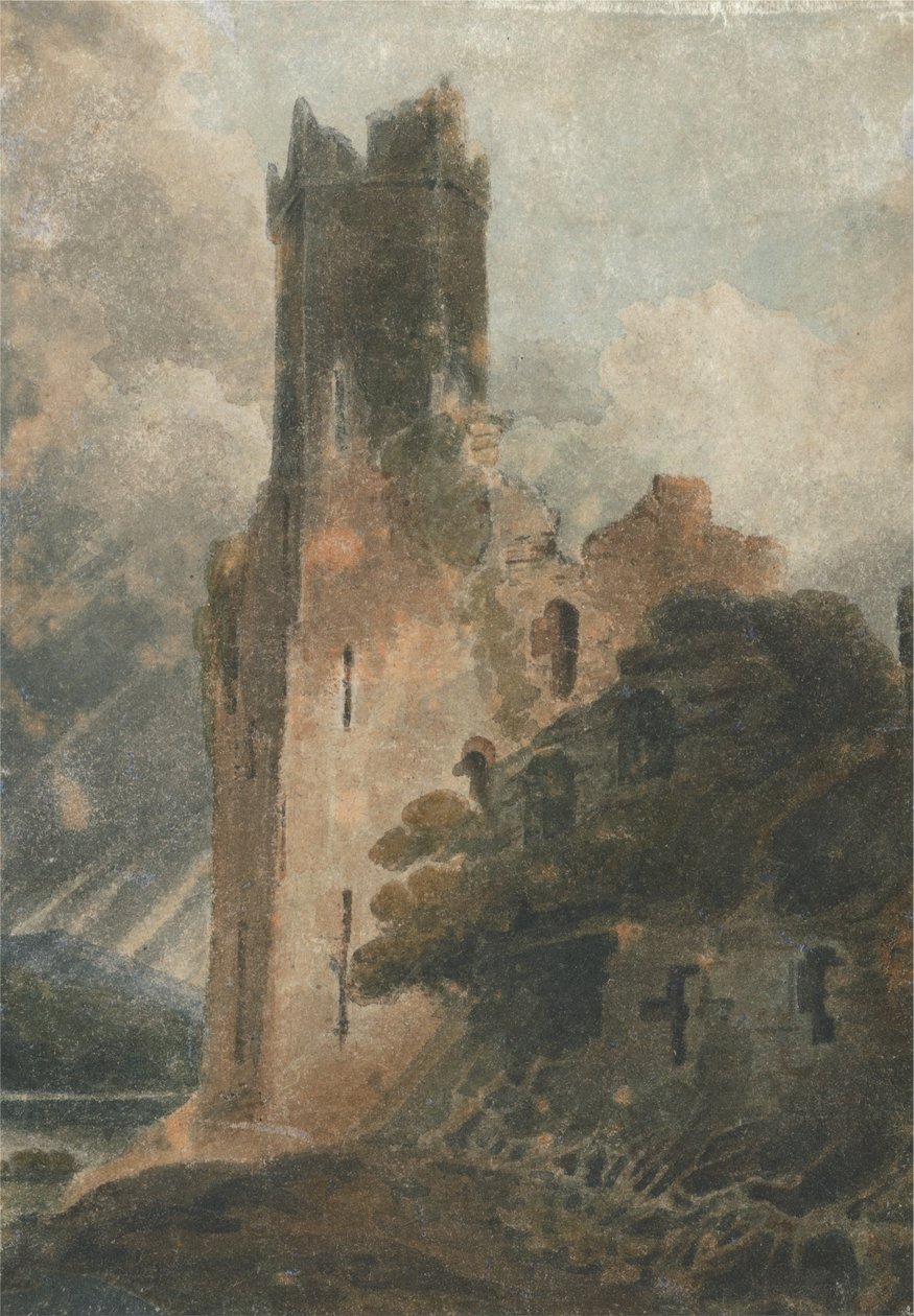 Ein Burgturm (Caernarvon Castle) von John Sell Cotman