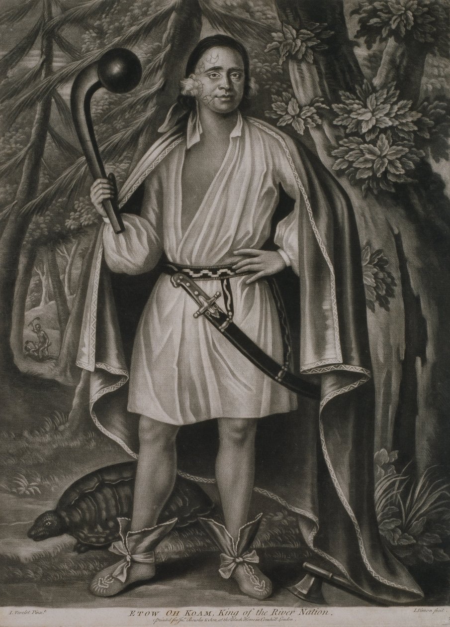 Etow Oh Koam, König der River Nation (1710) von John Simon