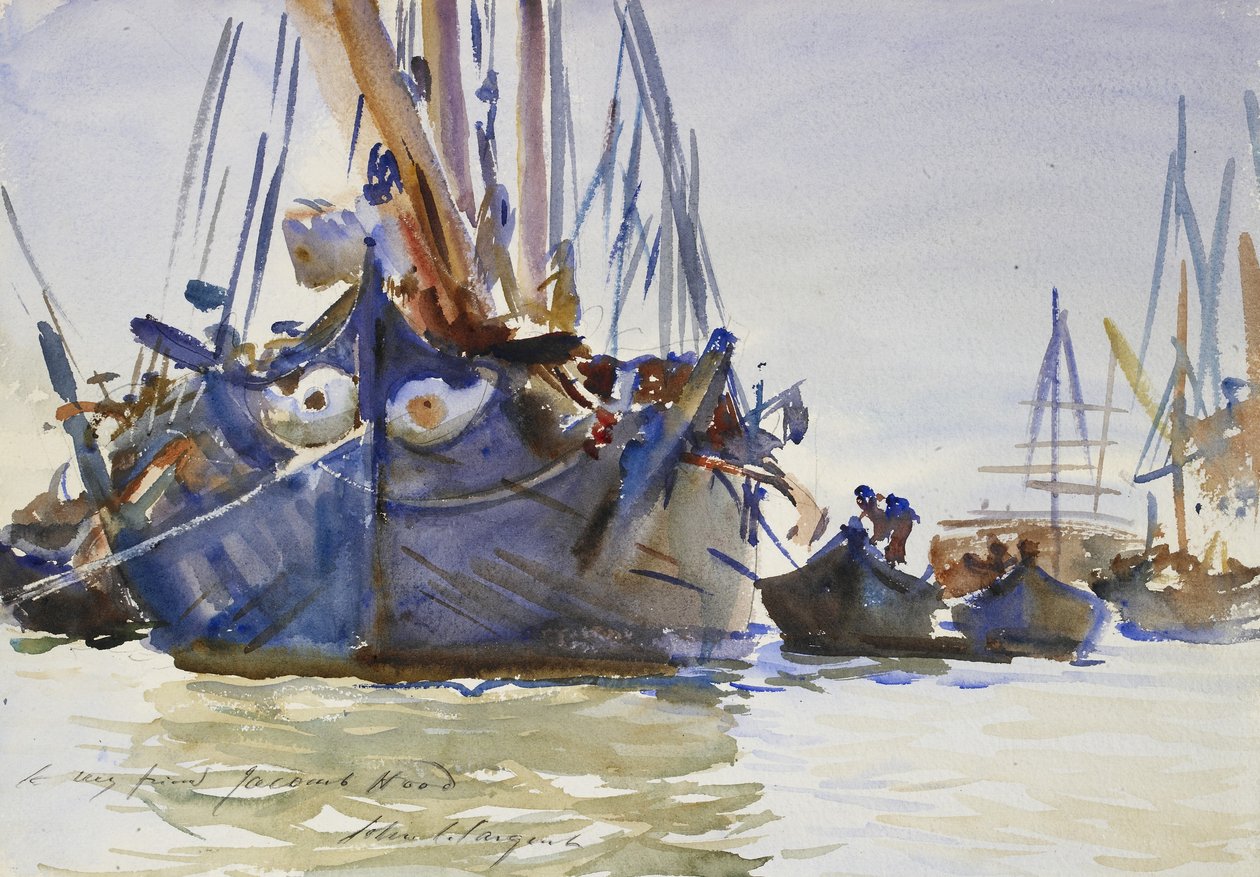 Italienische Segelschiffe vor Anker von John Singer Sargent