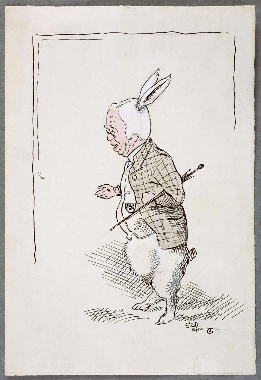 William Archibald Spooner als das Weiße Kaninchen von John Tenniel