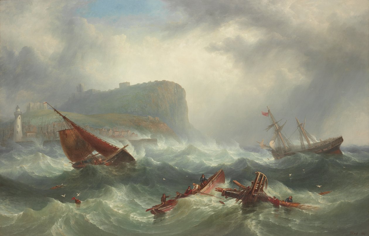 Schiffswrack vor Scarborough, 1863 von John Warkup Swift