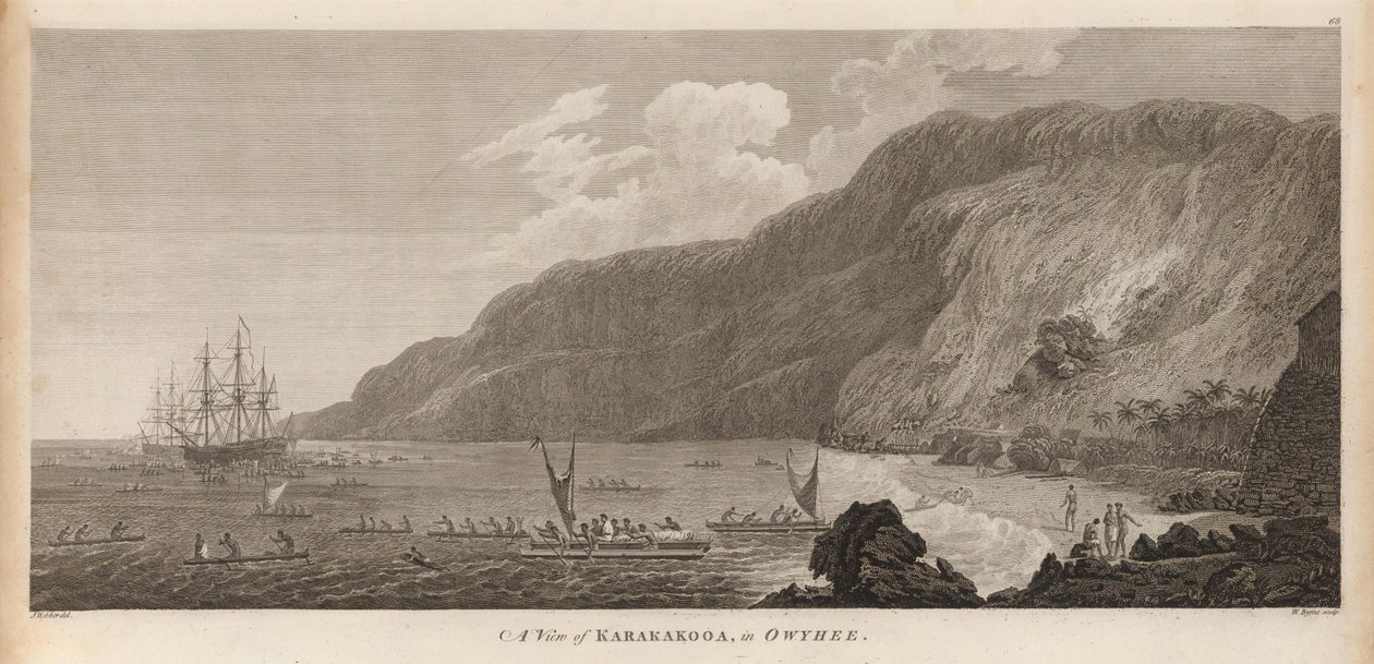 Ansicht von Karakokooa, in Owyhee von John Webber