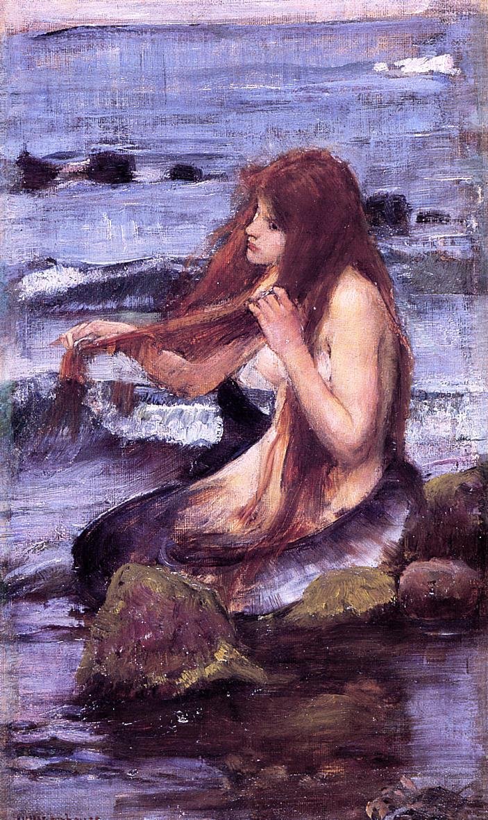 Skizze für eine Meerjungfrau von John William Waterhouse