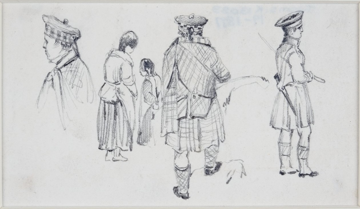 Fünf Figuren in schottischer Tracht von John Wilson Carmichael